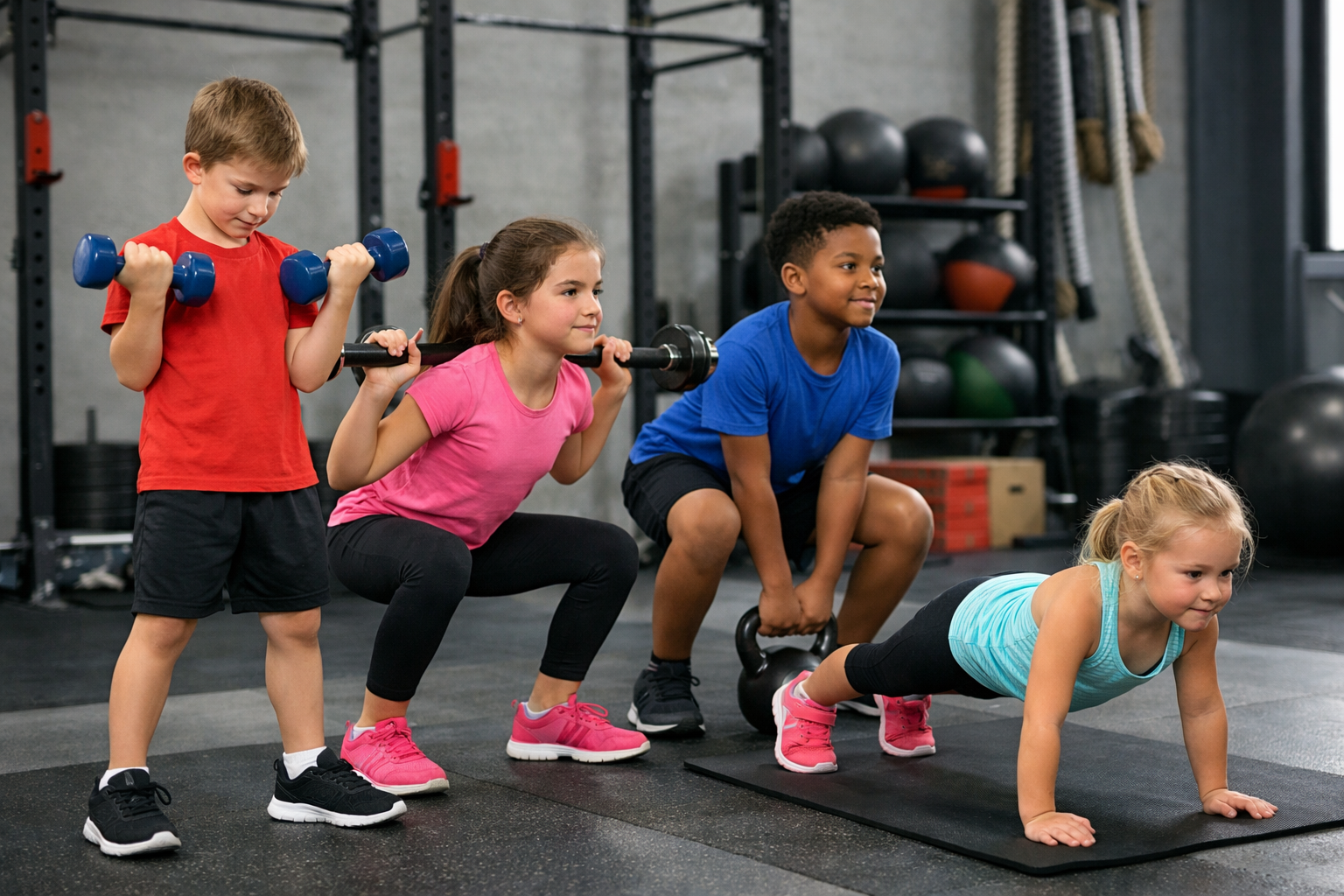 criança treino força