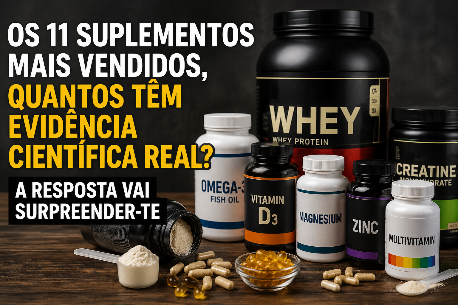 DOS 11 SUPLEMENTOS MAIS VENDIDOS, QUANTOS TÊM EVIDÊNCIA CIENTÍFICA REAL? A RESPOSTA VAI SURPREENDER-TE"