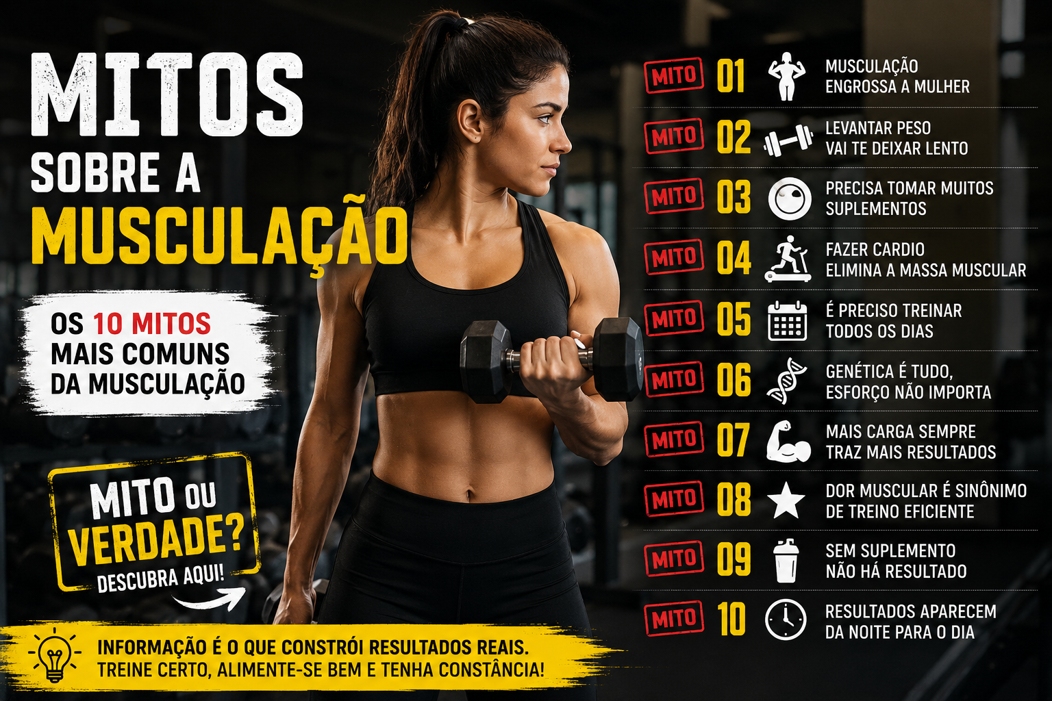 Mitos sobre a musculação